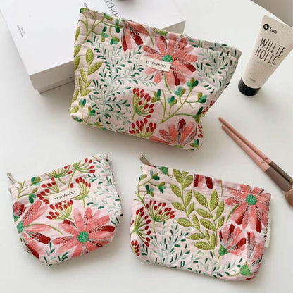 Colorful Large Capacity Flower Print Makeup Bag