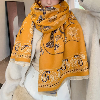 Bird Paisley Printed Women's Scarf