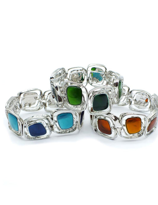 Retro Irregular Shape Enamel Stretch Bracelet