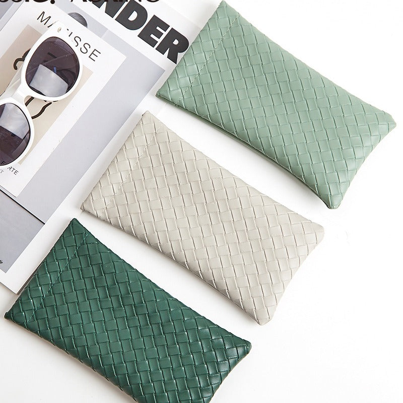 Solid Color Squeeze Top Eyeglass Pouch