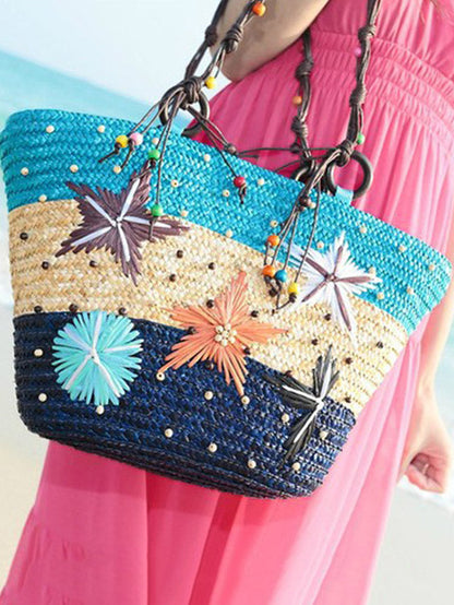 3 Color Single Shoulder Beach Grass Bag