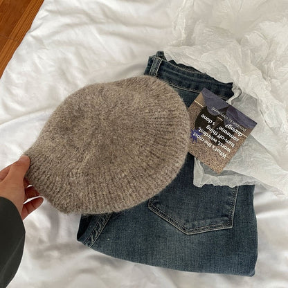 Wool Knit Beret Hat