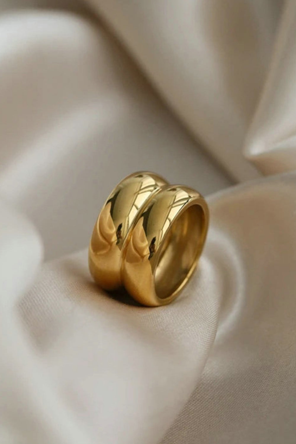 Wide Edge Double Layered Simple Ring