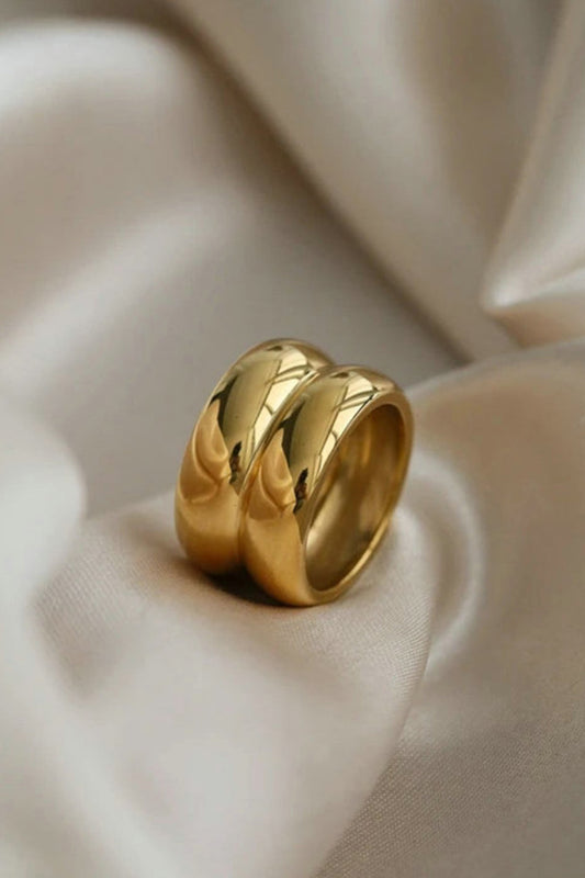 Wide Edge Double Layered Simple Ring