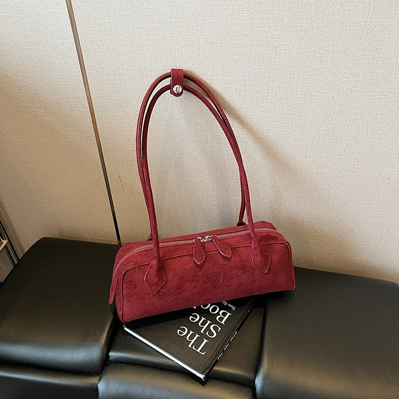 Solid Matte Shoulder Tote Bag