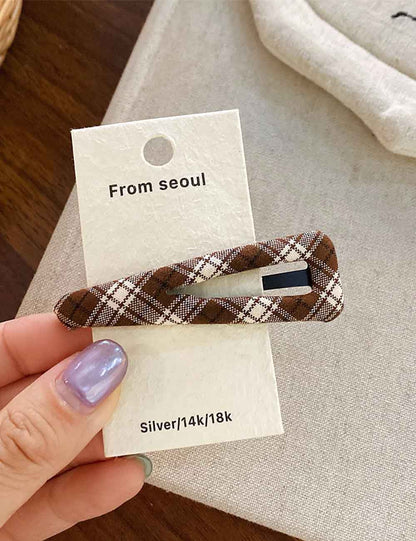 Color Block Geometric Plaid Hair Clip