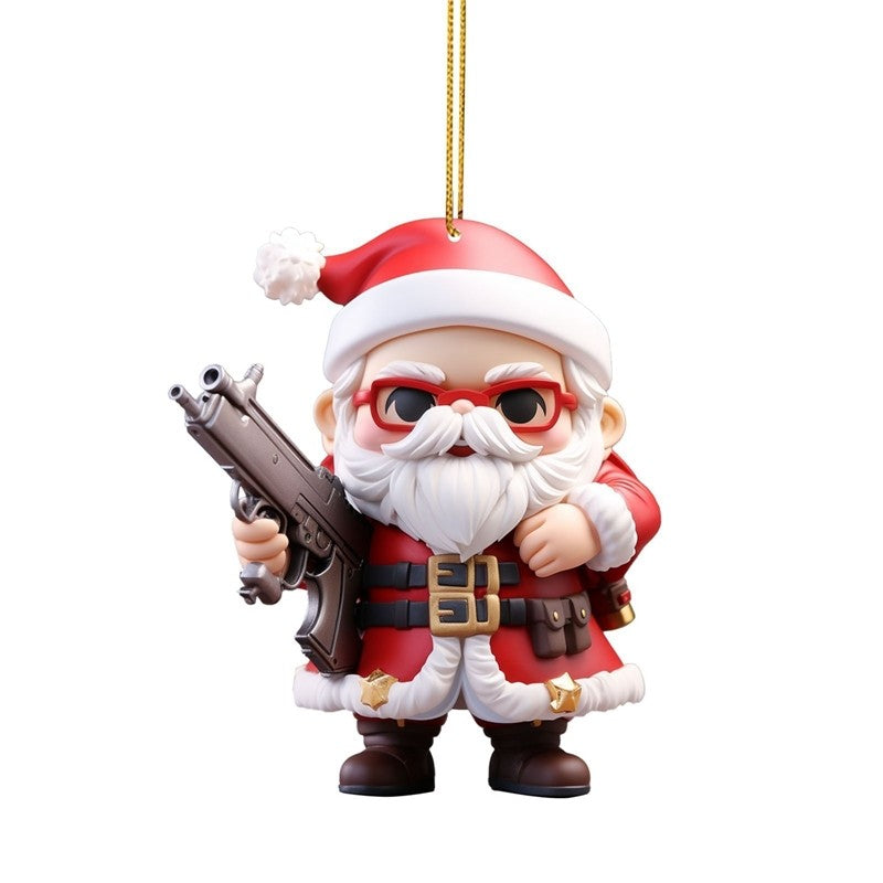 Christmas Santa Car Rearview Mirror Ornament