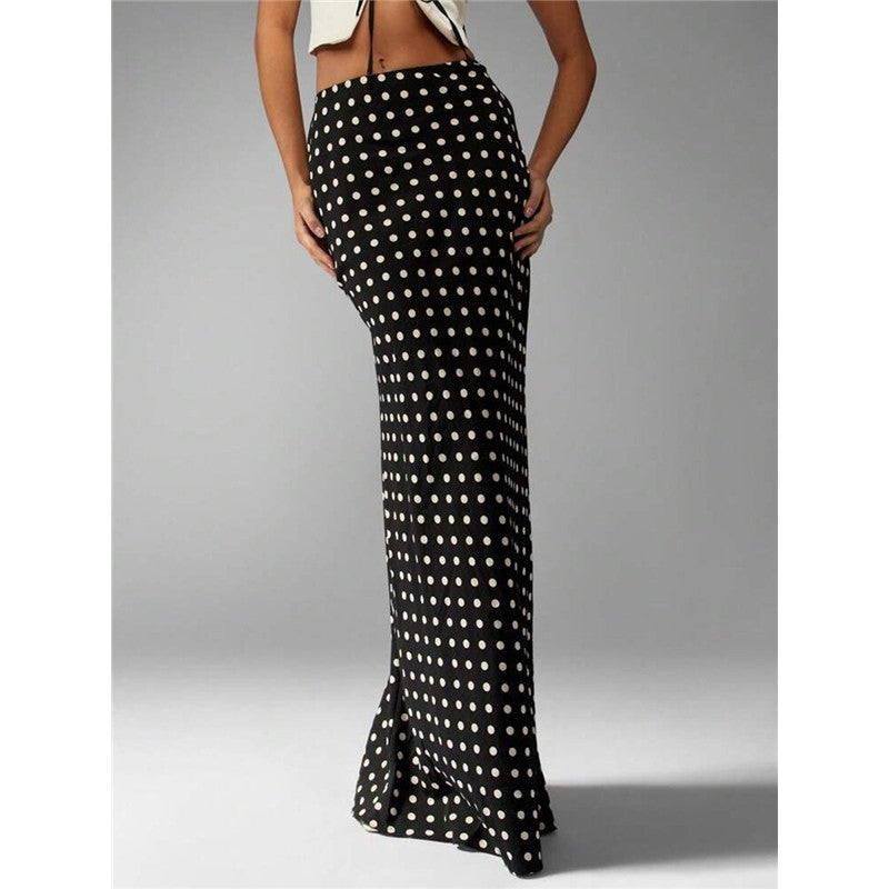 Polka Dot Bodycon Midi Skirt