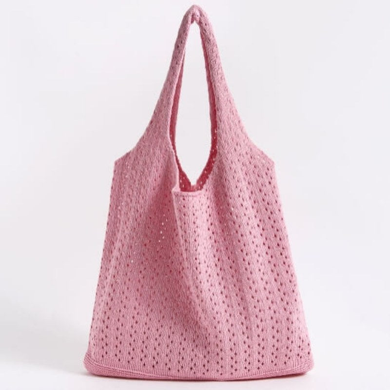 Vintage Knitted Tote Shopping Bag
