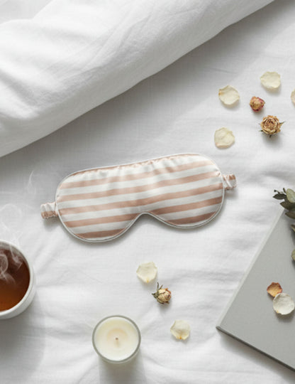 Color Contrast Striped Silk Sleep Mask