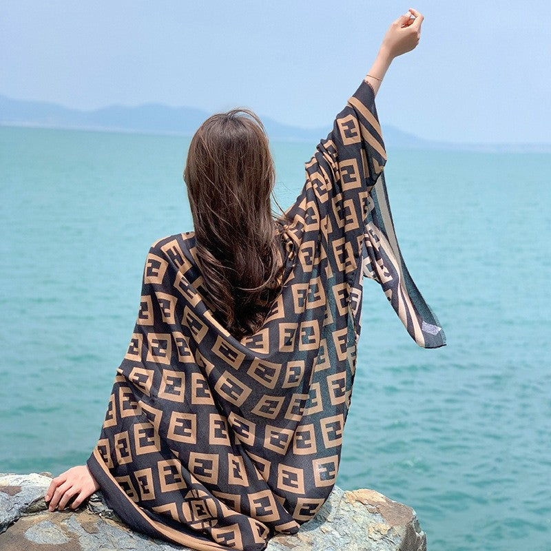 Ethnic Style Cotton And Linen Beach Shawl Scarf