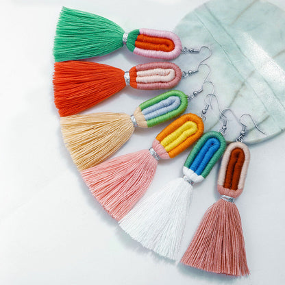 New Creative Pendant Bohemian Tassel Bag Pendant Rainbow Keychain
