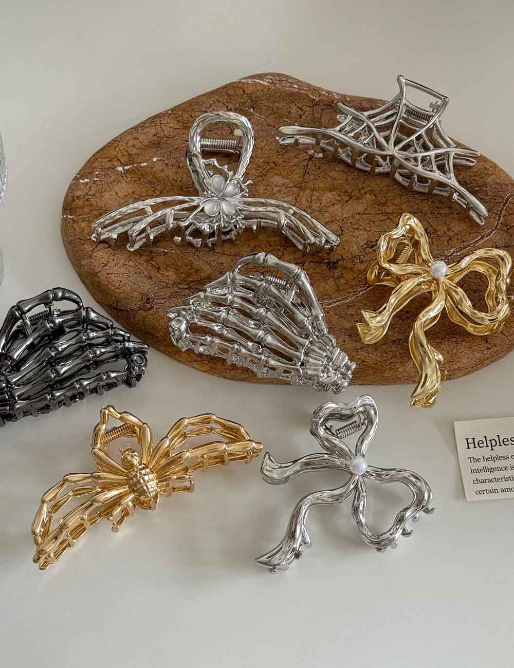 Halloween Metal Bow Large Hair Claw