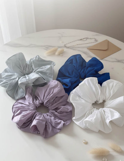 Solid Color Oversized Ruffled Hair Scrunchies