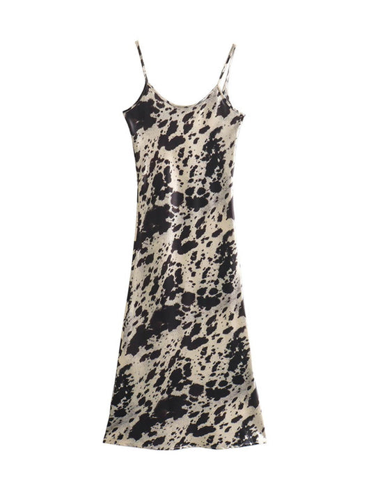Trendy Animal Print Spaghetti Strap Dress