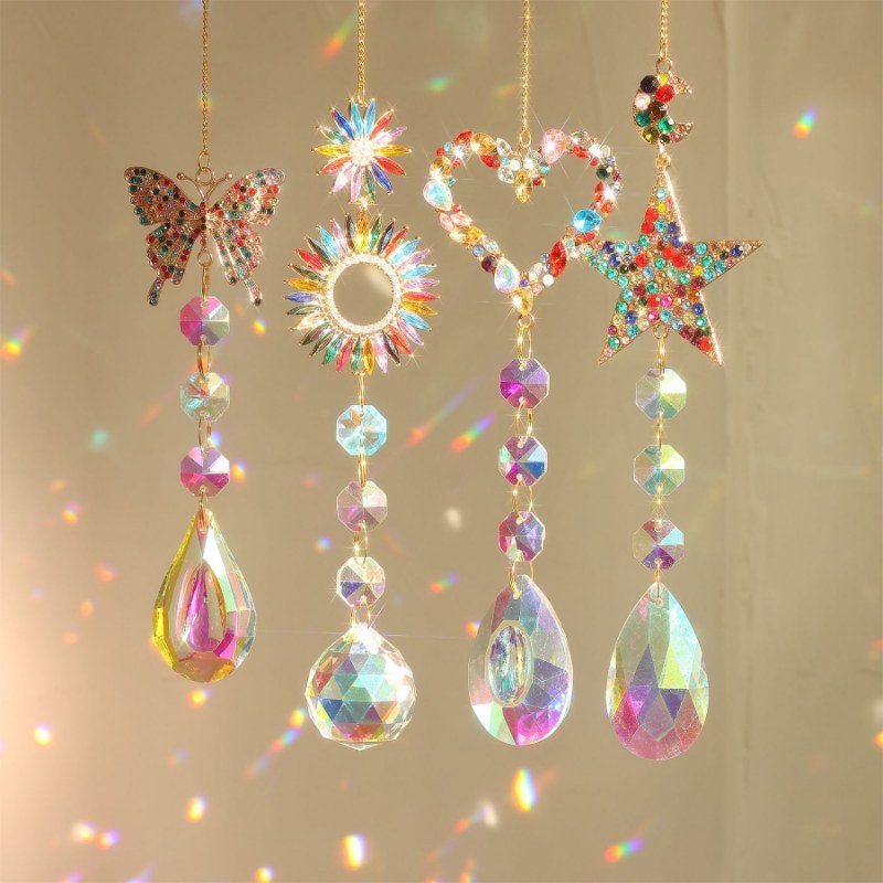 3+ Colorful Crystal Suncatcher Hanging