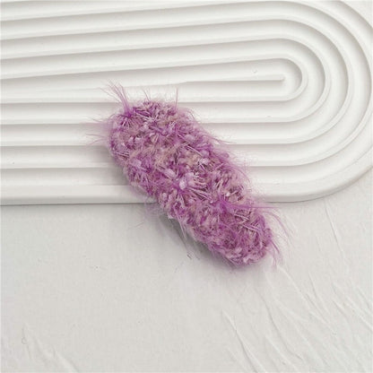 Solid Color Plush Hair Clips