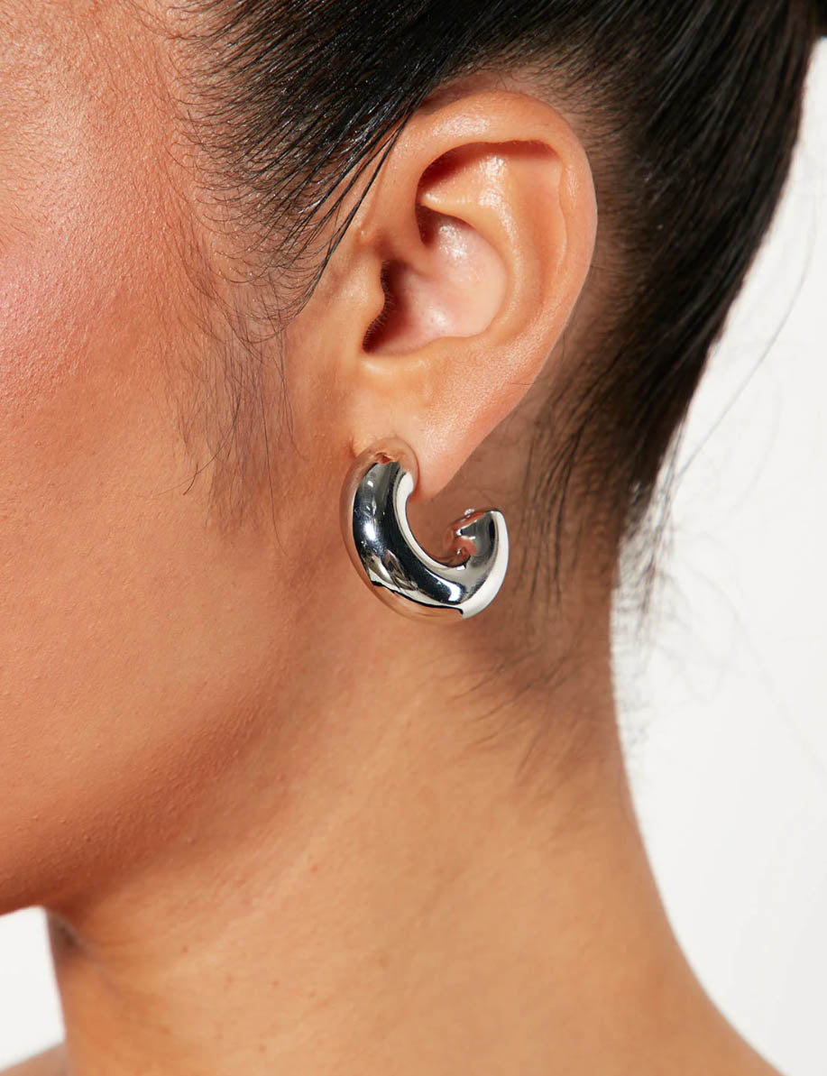 C-Shaped Punk Metal Stud Earrings