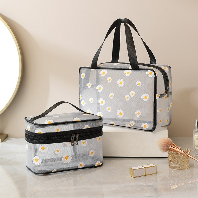 Daisy Large Capacity Portable Mesh Cosmetic Bags