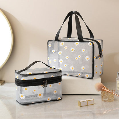 Daisy Large Capacity Portable Mesh Cosmetic Bags
