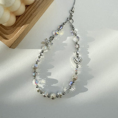 Simple Crystal Beaded Keychain Bag Charm