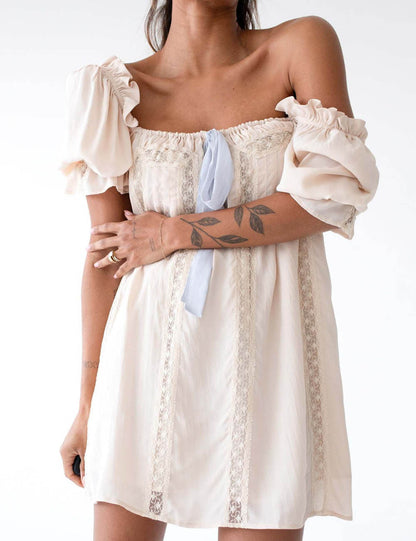 Sexy Solid Color Lace Mini Dress