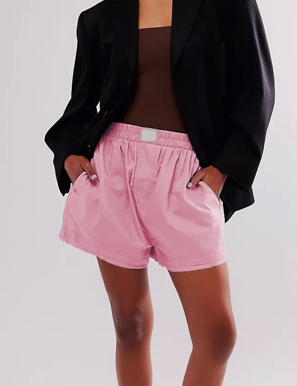 Solid Color Loose Pockets Shorts