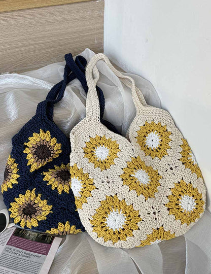 Color Block Braided Shoulder Bags