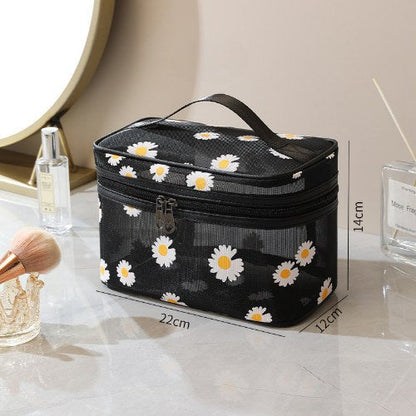 Daisy Large Capacity Portable Mesh Cosmetic Bags