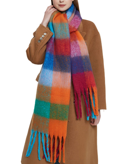 Coloful Plaid Tassel Scarves