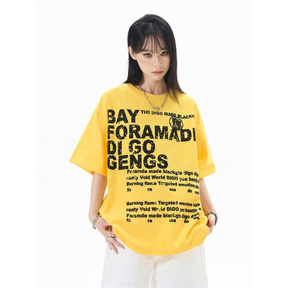 Vintage Loose Fit Letter Print T-Shirt