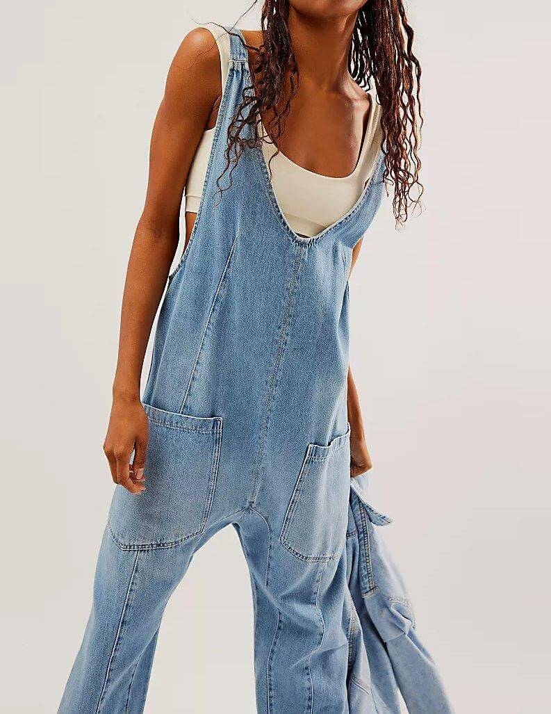 Vintage Pocket Loose Demin Jumpsuit