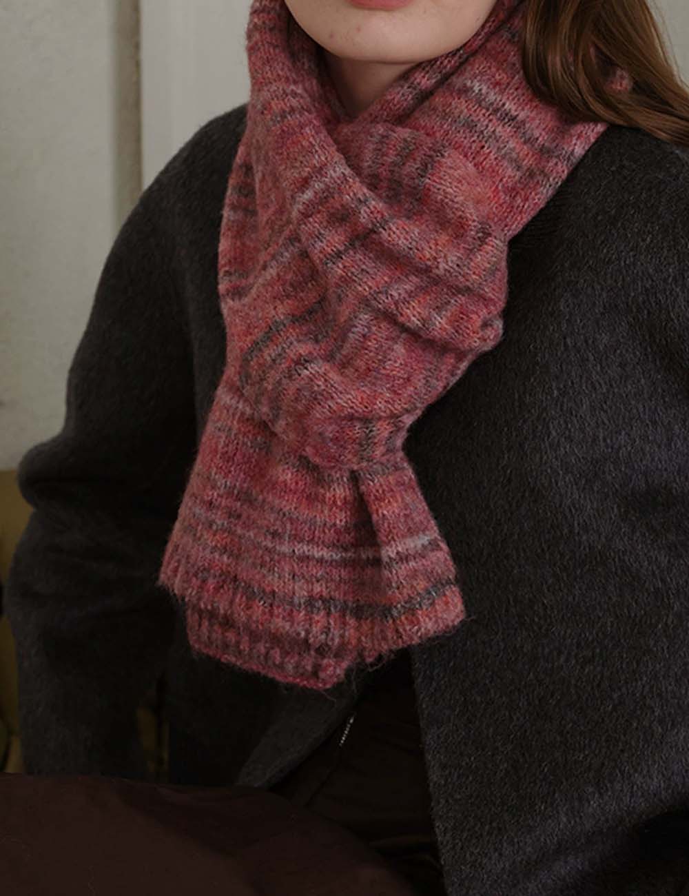 Vintage Winter Wool Blend Knit Warm Scarf