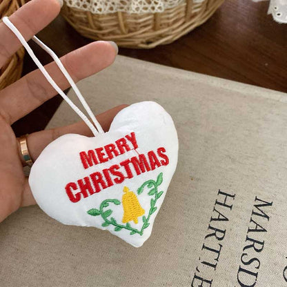 Sweet Floral Letter Embroidered Heart Bag Charm