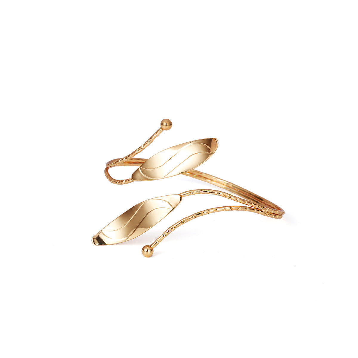 Elegant Geometries Leaf Vintage Arm Cuff