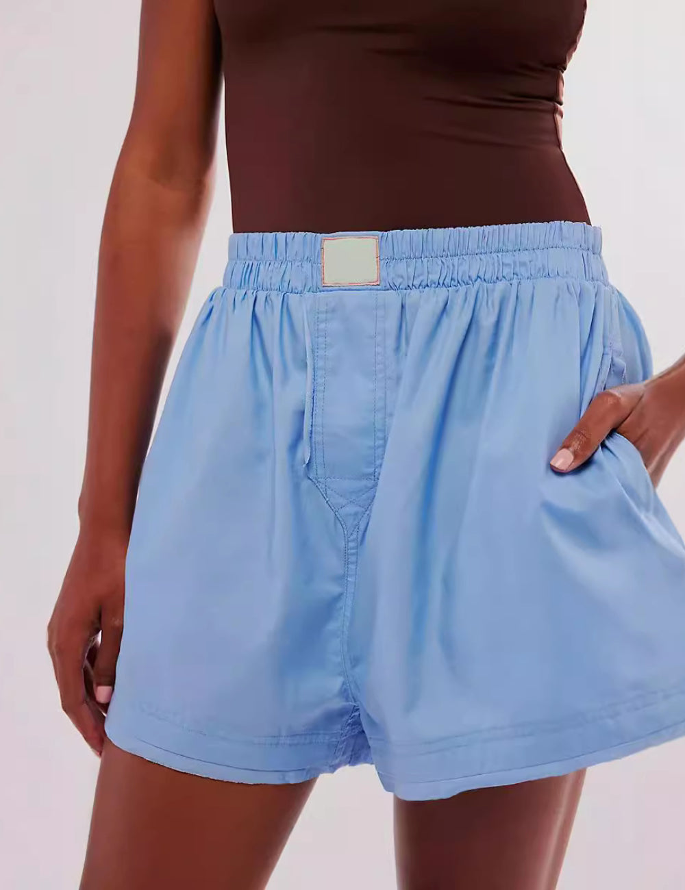 Solid Color Loose Pockets Shorts