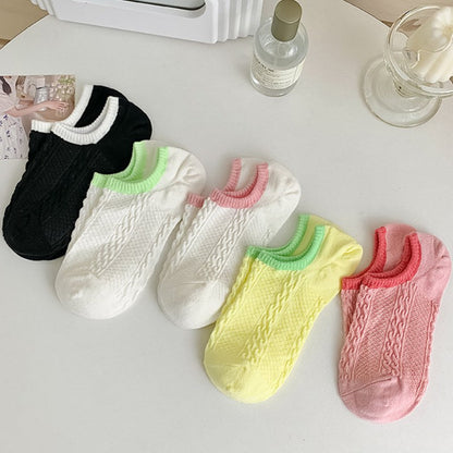 Color Block Sweet Simple Low Ankle Socks