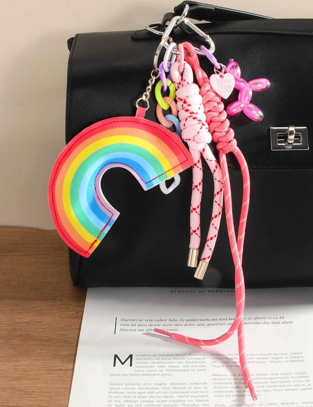 Rainbow Dog Rope Keychain Bag Charms