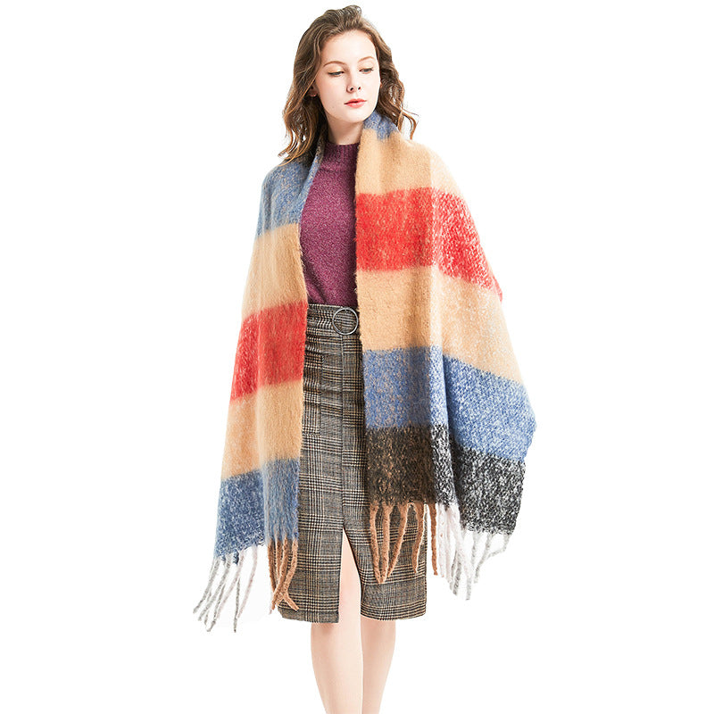 Stripe Tassel Soft Scarves