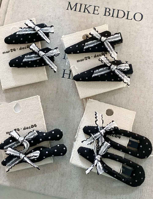 Lace Bow Knot Polka Dot Hair Clip