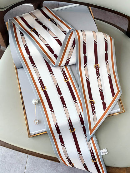 Original Striped&Plaid Print Hair Band&Silk Scarf