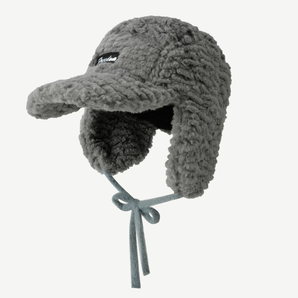 Solid Color Teddy Fleece Padded Warm Hat