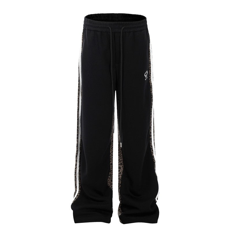 Leopard Print Patchwork Heavyweight Sweatpants