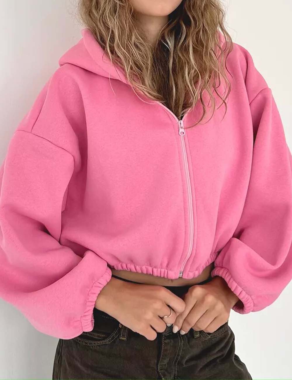 Casual Long Sleeve Solid Color Hoodie Sweatshirt