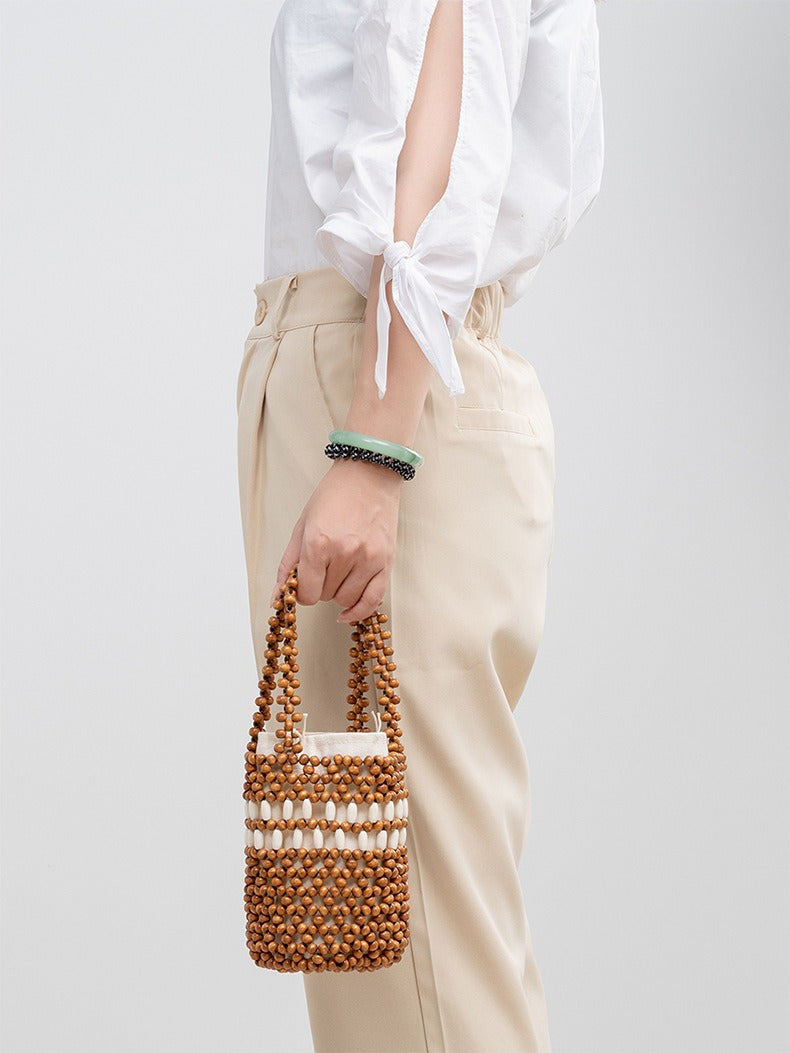 Retro Bead Bucket Handmade Bags