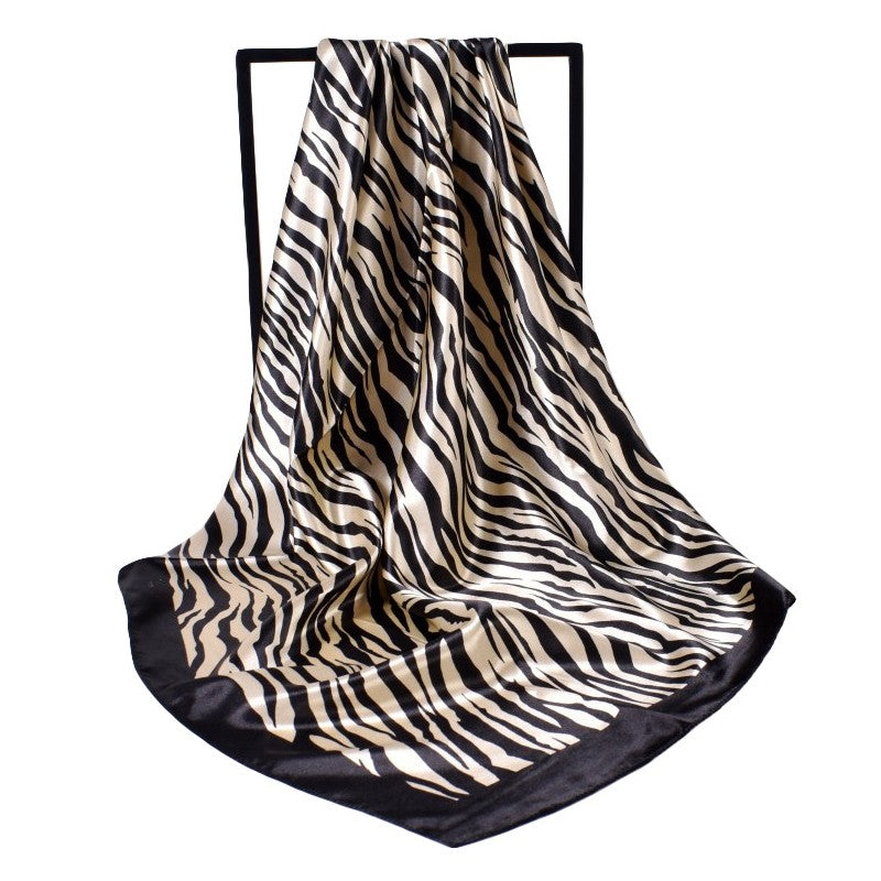 Satin Zebra Square Scarf