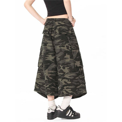 Straight Camouflage Cargo Shorts Summer Loose