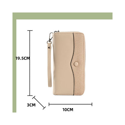 PU Leather Zipper Coin Purse Handbag Cell Phone Bag