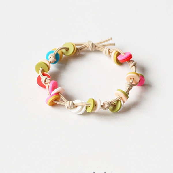 Colorful Buttons Plait Hair Tie