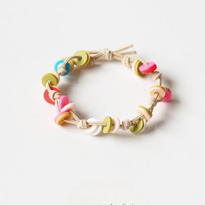 Colorful Buttons Plait Hair Tie